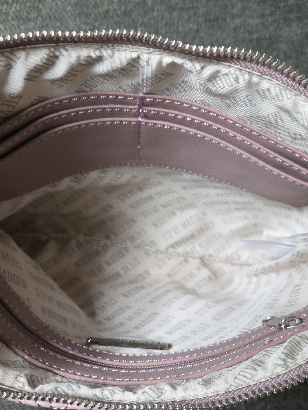 STEVE MADDEN NWT Mauve Clutch Purse Wristlet Bmalina Stitched With Gold Hardware - Picture 5 of 13